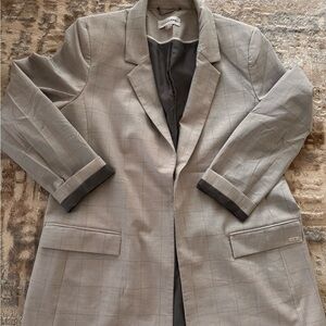 Calvin Klein Gray Plaid Blazer Size 16